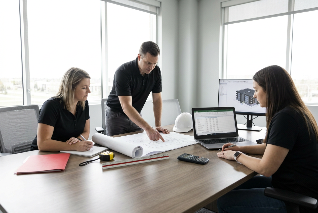 Equipo de CEI cuantificando planos